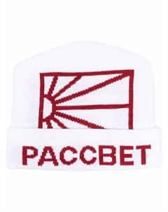 Шапка бини вязки интарсия с логотипом Paccbet