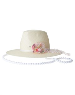 Шляпа федора Kyra с аппликацией Maison michel