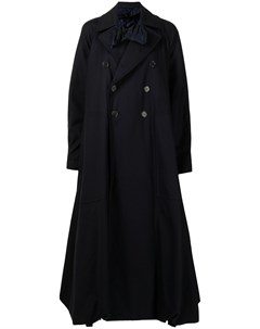 Двубортное пальто с вырезом на спине Comme des garçons noir kei ninomiya