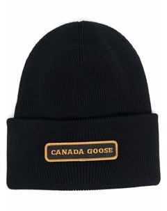 Шапка бини с нашивкой логотипом Canada goose