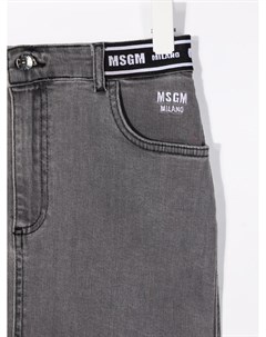 Джинсовая юбка с логотипом Msgm kids