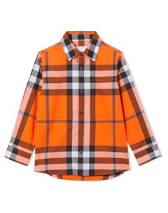 Клетчатая рубашка оверсайз Burberry kids