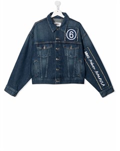 Джинсовая куртка с вышитым логотипом Mm6 maison margiela kids