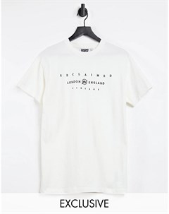 Светло бежевая футболка с вышитым логотипом Inspired Reclaimed vintage