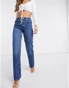 Прямые джинсы винтажного синего цвета с классической талией в стиле 90 х Asos design