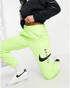 Зеленые джоггеры с логотипом галочкой Nike