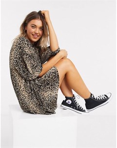 Свободное платье мини с леопардовым принтом Asos design