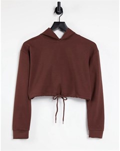 Укороченный свитер шоколадно коричневого цвета с завязкой спереди от комплекта Parisian