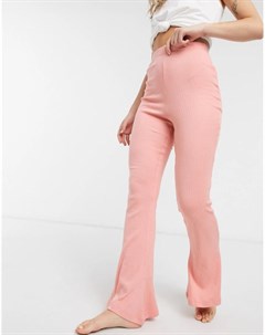 Светло розовые брюки для дома в рубчик x Billie Faiers In the style