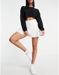 Теннисная юбка шорты в складку кремового цвета Lacoste