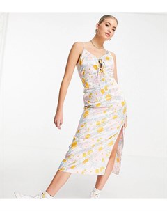Платье комбинация миди с винтажным цветочным принтом Topshop tall