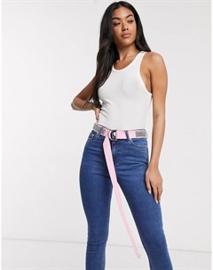 Розовый плетеный ремень для джинсов Asos design