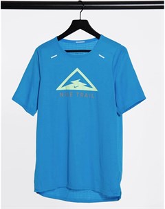 Голубая футболка для бега с логотипом Trail 365 Nike running