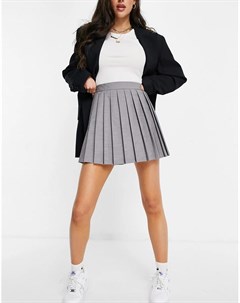 Плиссированная теннисная юбка светло серого цвета Asos design