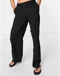 Черные брюки с широкими штанинами Femme Selected