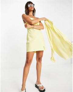 Платье комбинация мини желтого цвета Asos design
