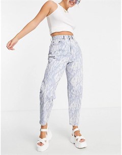Свободные джинсы в винтажном стиле с завышенной талией и эффектом тай дай Asos design