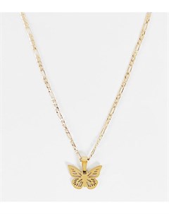 Ожерелье с покрытием из 18 каратного золота и подвеской бабочкой Image gang
