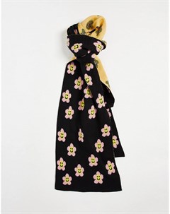 Жаккардовый вязаный шарф с цветочным принтом Asos design