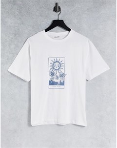 Белая футболка для дома с принтом в виде солнца Chelsea peers
