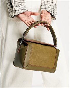 Зеленая квадратная сумка с декоративной строчкой Na-kd
