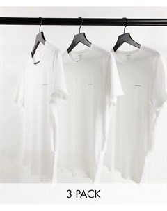 Набор из 3 футболок белого цвета Diesel