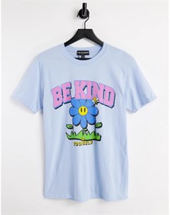 Oversized футболка с принтом рисунка с надписью Be Kind New girl order