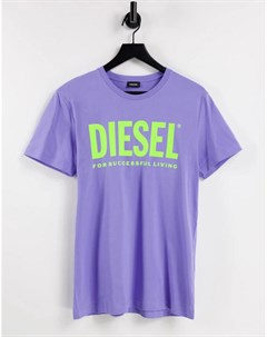 Фиолетовая футболка с логотипом T Diego Logo Diesel