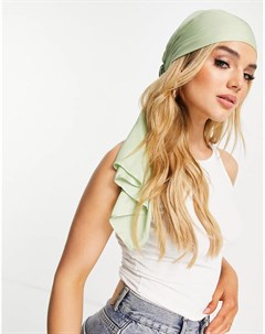 Очень большой зеленый платок на голову из переработанного полисатина Asos design