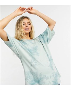 Oversized футболка мятного выбеленного цвета с однотонным принтом тай дай от комплекта ASOS DESIGN M Asos maternity