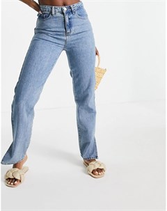 Винтажно выбеленные джинсы с завышенной талией и разрезами Lost ink