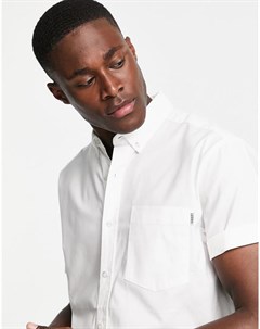 Белая оксфордская рубашка с короткими рукавами Topman