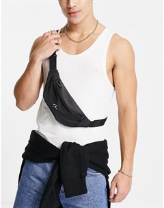 Черная сумка кошелек на пояс с вышивкой NLM New look