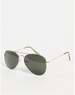 Золотистые солнцезащитные очки авиаторы в стиле унисекс Chris Aj morgan
