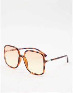 Женские большие солнцезащитные очки в квадратной оправе коричневого цвета Aj morgan