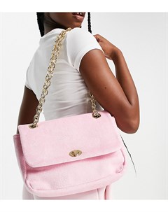 Розовая махровая сумка через плечо London Exclusive My accessories