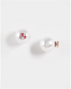 Серьги с искусственным жемчугом и розовыми и белыми кристаллами Olivia burton