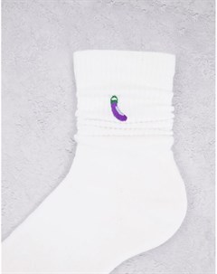 Носки с многоцветной вышивкой баклажана Topman
