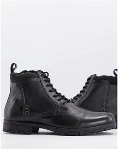 Черные кожаные ботинки на шнуровке Silver street