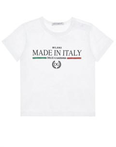 Белая футболка с принтом Made in Italy Dolce&gabbana