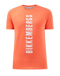Яркая футболка из хлопка с фактурным логотипом Bikkembergs