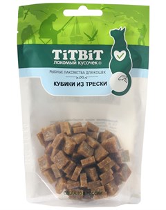 Лакомство для кошек кубики из трески 60 гр Titbit