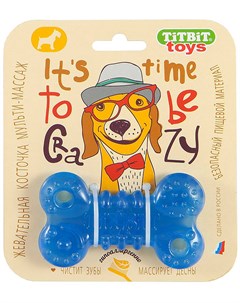 Игрушка для собак жевательная косточка голубая 10 см 1 шт Titbit