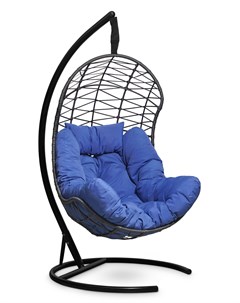 Подвесное кресло кокон барселона с синей подушкой синий 110x195x110 см L'aura