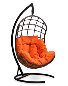 Подвесное кресло кокон барселона плюс с оранжевой подушкой оранжевый 110x195x110 см L'aura