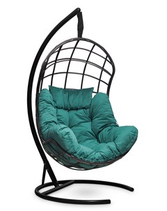 Подвесное кресло кокон барселона плюс с зеленой подушкой зеленый 110x195x110 см L'aura