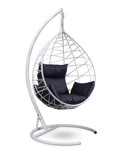 Подвесное кресло кокон alicante белое с черной подушкой белый 110x195x110 см L'aura