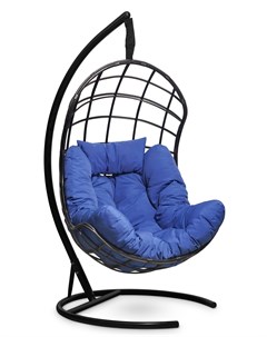 Подвесное кресло кокон барселона плюс с синей подушкой синий 110x195x110 см L'aura