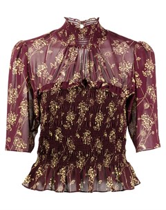 Полупрозрачная блузка с цветочным принтом Cinq a sept