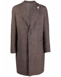 Однобортное пальто с заостренными лацканами Lardini